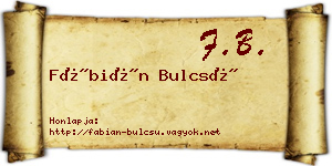 Fábián Bulcsú névjegykártya