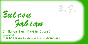 bulcsu fabian business card