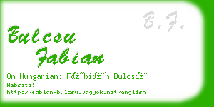 bulcsu fabian business card